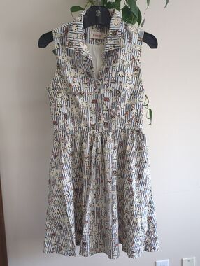 🇬🇧 Animal Menagerie Striped Shirtdress